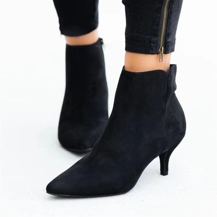 2021 High quality Women's Boots Leopard Pointed Ladies High Heels