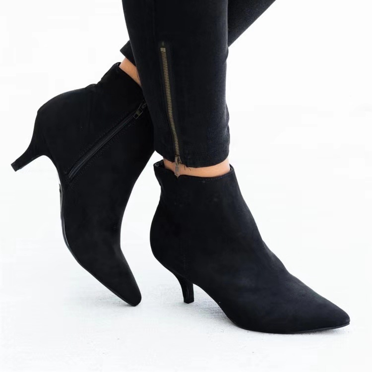 2021 High quality Women's Boots Leopard Pointed Ladies High Heels