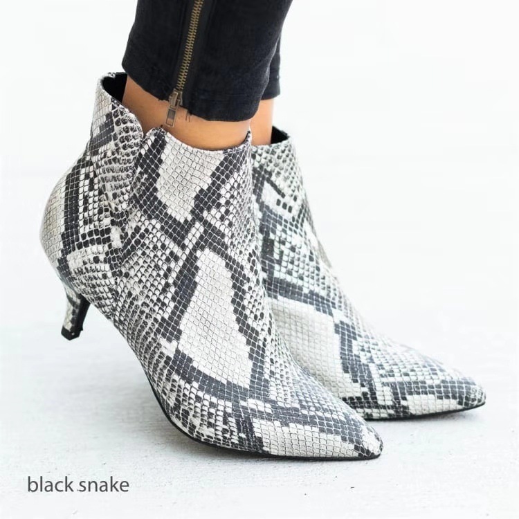 2021 High quality Women's Boots Leopard Pointed Ladies High Heels