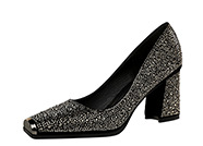 2021 High quality Women High Heel Shoe Woman Wedding Heel Comfortable square Heel Shoe