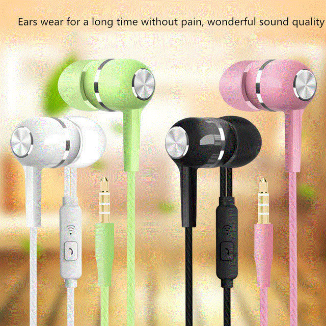 2021 High quality Sport Earphone Wired Super Bass 3.5mm Crack Colorful Headset Earbud with Microphone Hands Free