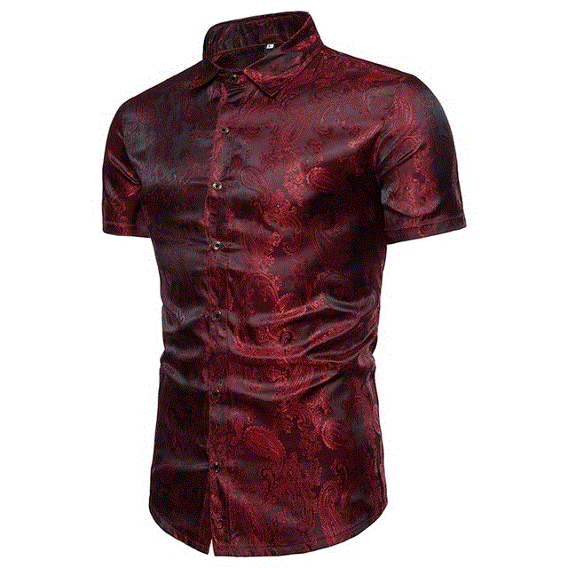 2021 High quality Summer  Men's  Printing  Short  Sleeve  Shirt
