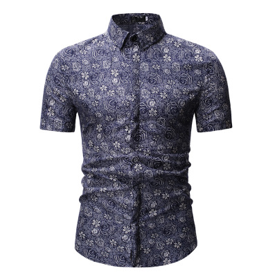 2021 High quality Men Shirt Summer Style Palm Tree Print Beach Hawaiian Shirt Men Casual Short Sleeve Hawaii Shirt 3XL
