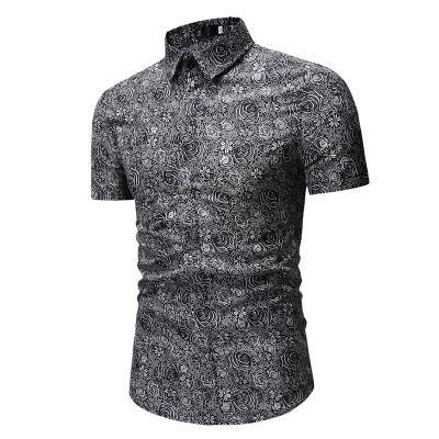 2021 High quality Men Shirt Summer Style Palm Tree Print Beach Hawaiian Shirt Men Casual Short Sleeve Hawaii Shirt 3XL