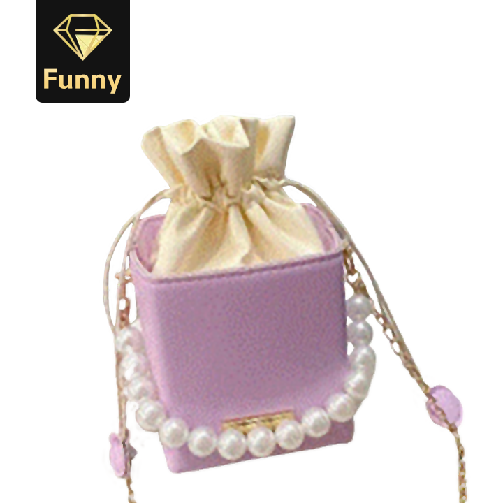2021 High quality Fashion Box-shaped PU leather messenger bag ladies chain sweet shoulder handbag