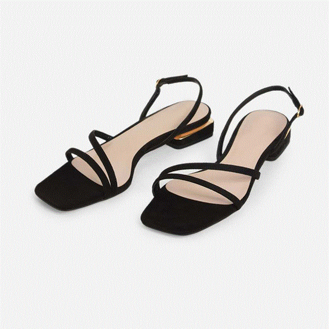 2021 High quality Summer fashion strap women sandals sexy open toe square heel shallow mouth sandals