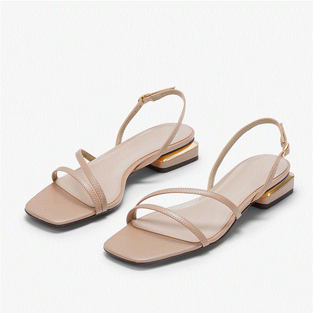 2021 High quality Summer fashion strap women sandals sexy open toe square heel shallow mouth sandals