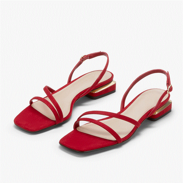 2021 High quality Summer fashion strap women sandals sexy open toe square heel shallow mouth sandals