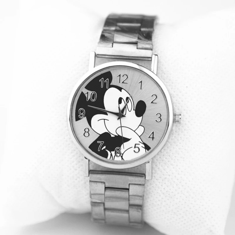 2021 High quality Mickey Mouse Brand Women Watch Stylish Stainless Steel Mesh Watch Casual Quartz Watch