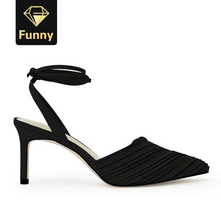 2021 High quality women sandals fashion ankle strap women pointed elegant fine heel party sandals