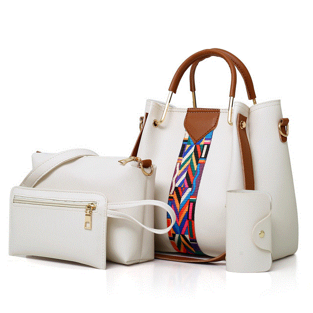 2021 High quality Women Handbag 4 Piece Set Ladies Fashion Messenger Bags Casual Women Handbag Tote With Wallet