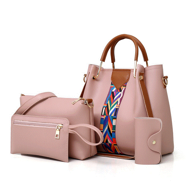 2021 High quality Women Handbag 4 Piece Set Ladies Fashion Messenger Bags Casual Women Handbag Tote With Wallet