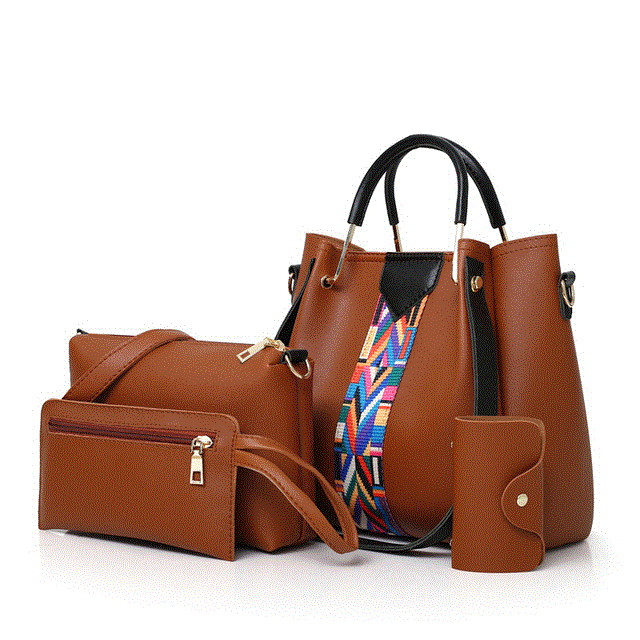 2021 High quality Women Handbag 4 Piece Set Ladies Fashion Messenger Bags Casual Women Handbag Tote With Wallet