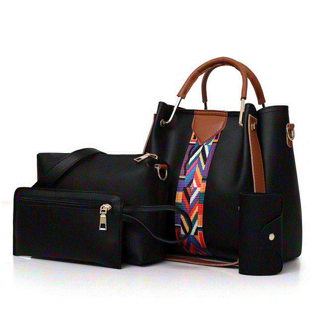 2021 High quality Women Handbag 4 Piece Set Ladies Fashion Messenger Bags Casual Women Handbag Tote With Wallet