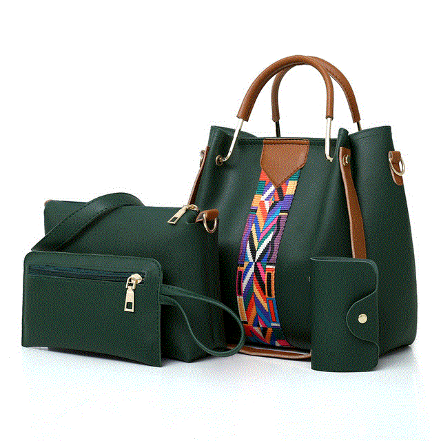 2021 High quality Women Handbag 4 Piece Set Ladies Fashion Messenger Bags Casual Women Handbag Tote With Wallet