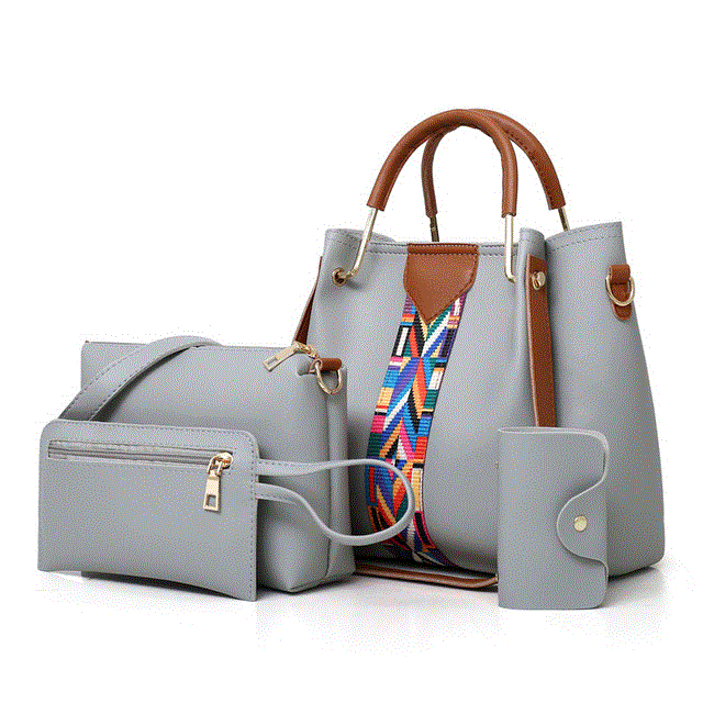 2021 High quality Women Handbag 4 Piece Set Ladies Fashion Messenger Bags Casual Women Handbag Tote With Wallet