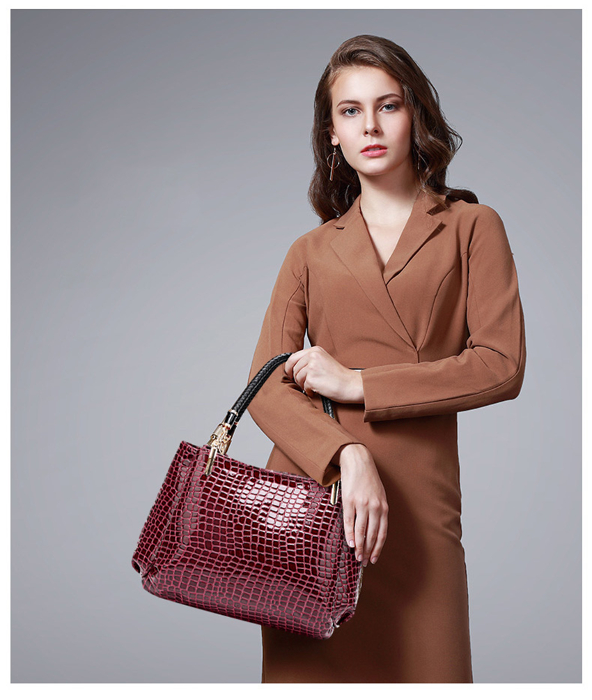 2021 High quality Fashion Bags for Women Handbags Crocodile Pattern Leather Handbag Shoulder Bag