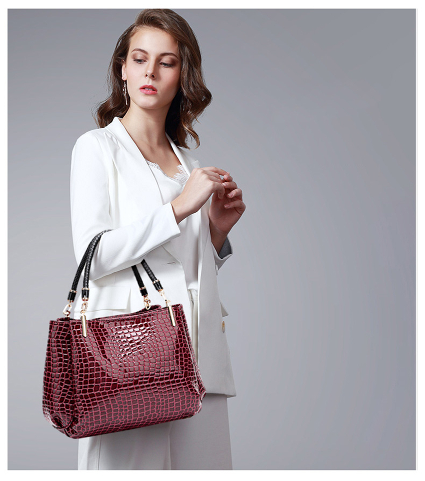 2021 High quality Fashion Bags for Women Handbags Crocodile Pattern Leather Handbag Shoulder Bag