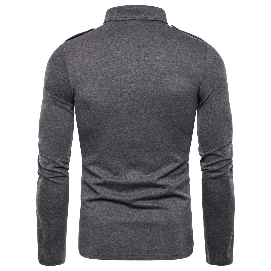 2021 High quality Handsome Military t Shirts for Men Slim Fit long sleeve Pocket Shirt