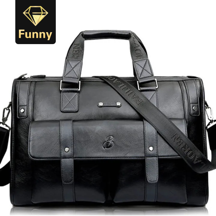 2021 High quality Men Leather Briefcase Business Vintage Shoulder Bag Large Laptop Travel Bags