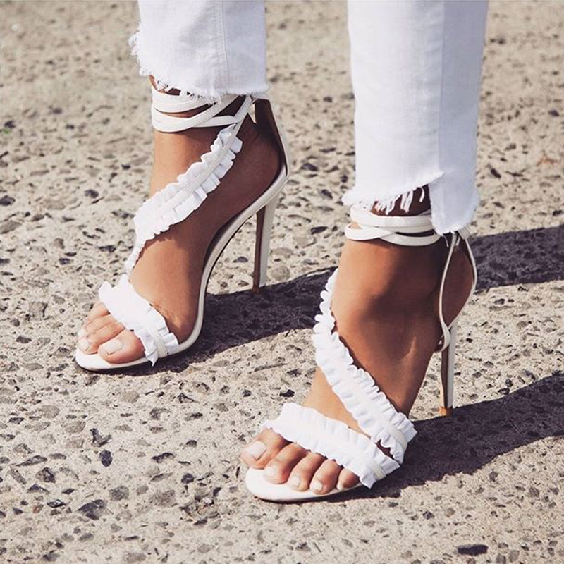 2021 High quality Women Sandals Lace Up High Heels Women Pumps Open Toe Women Sandals