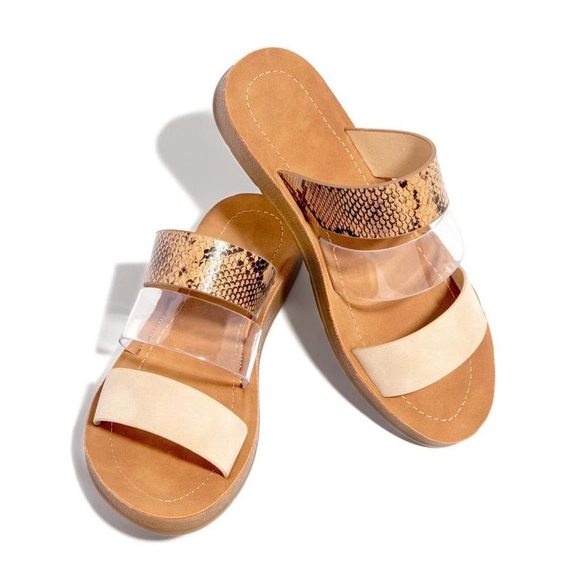 2021 High quality Women Slippers Double Layer Sandals Flat Bottom Ladies Beach Shoes Outdoor Women Sandals