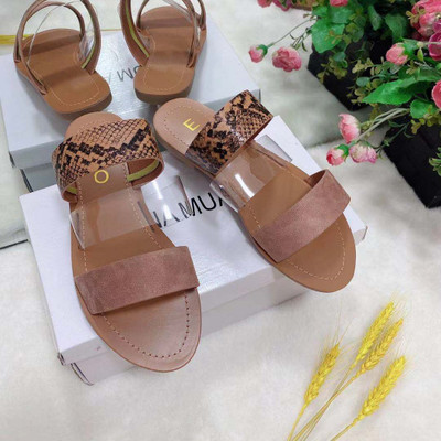 2021 High quality Women Slippers Double Layer Sandals Flat Bottom Ladies Beach Shoes Outdoor Women Sandals