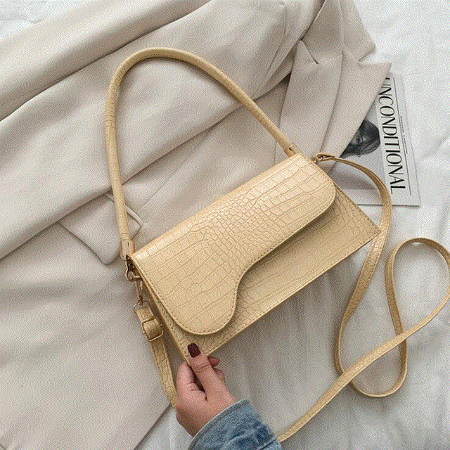 2021 High quality Elegant Baguette Bags Women Handbags Alligator Pattern Armpit Bags Crossbody