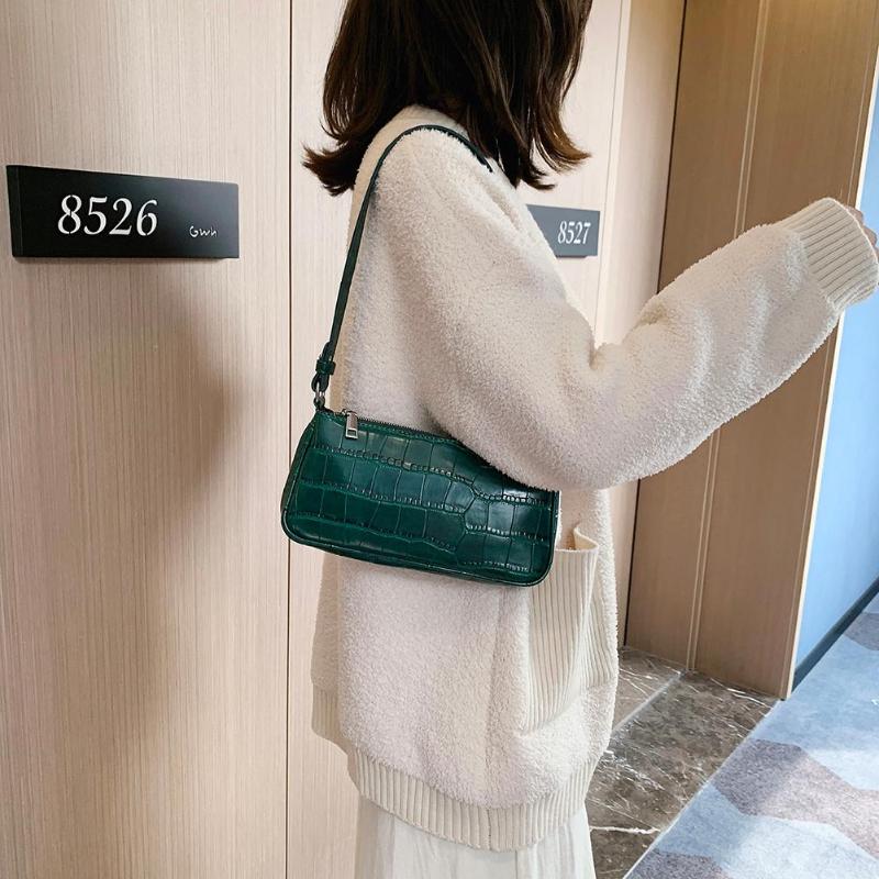 2021 High quality Retro Handbag Women Handbags Office Ladies Elegant Solid Color Shoulder Bag