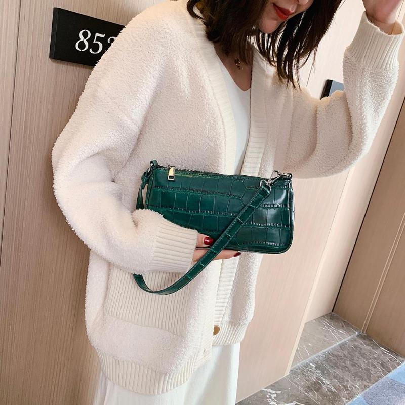 2021 High quality Retro Handbag Women Handbags Office Ladies Elegant Solid Color Shoulder Bag