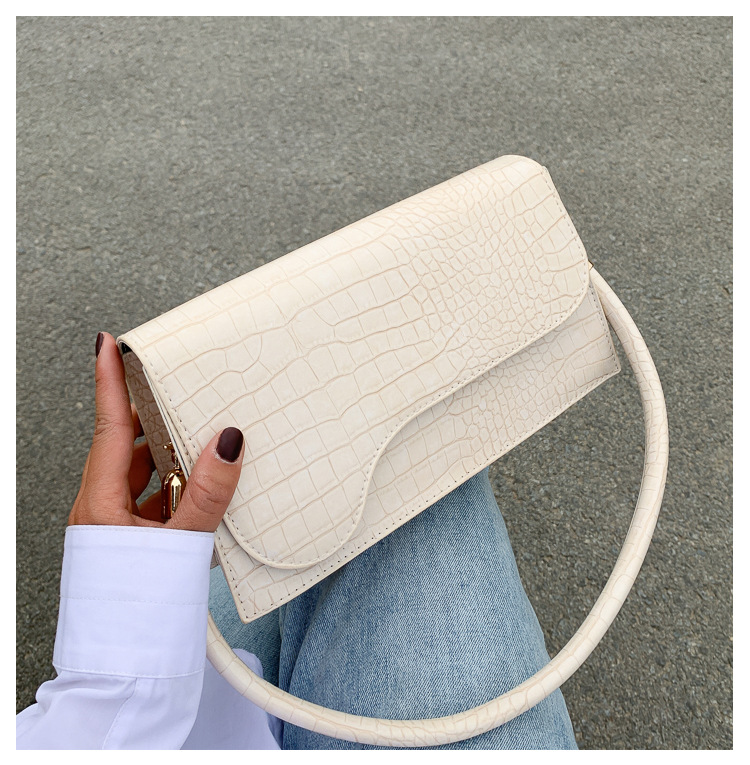 2021 High quality Elegant Baguette Bags Women Handbags Alligator Pattern Armpit Bags Crossbody