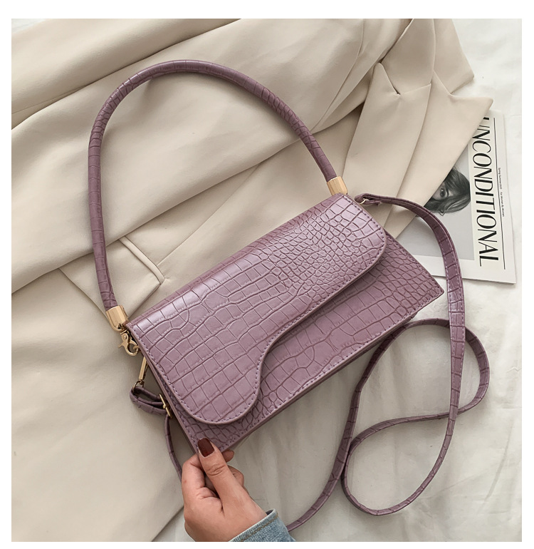 2021 High quality Elegant Baguette Bags Women Handbags Alligator Pattern Armpit Bags Crossbody