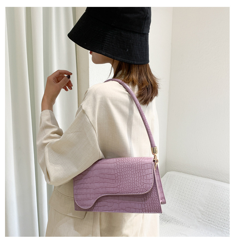 2021 High quality Elegant Baguette Bags Women Handbags Alligator Pattern Armpit Bags Crossbody