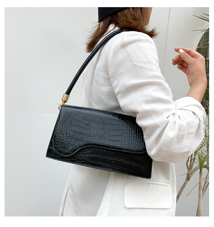 2021 High quality Elegant Baguette Bags Women Handbags Alligator Pattern Armpit Bags Crossbody