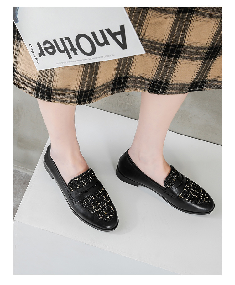 2021 High quality Lattices fabric oxfords shoes mixed colors loafers women flats shoes big size 34-44