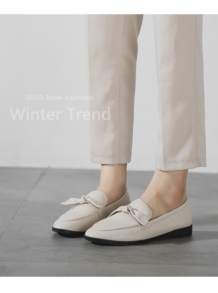 2021 High quality Butterfly Knot oxfords ladies shoes soft leather loafers flats shoes