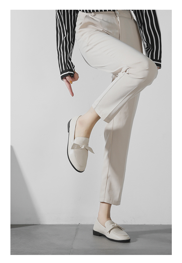 2021 High quality Butterfly Knot oxfords ladies shoes soft leather loafers flats shoes