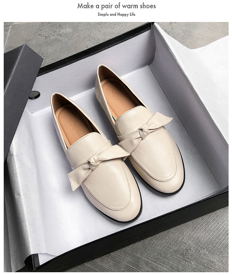 2021 High quality Butterfly Knot oxfords ladies shoes soft leather loafers flats shoes