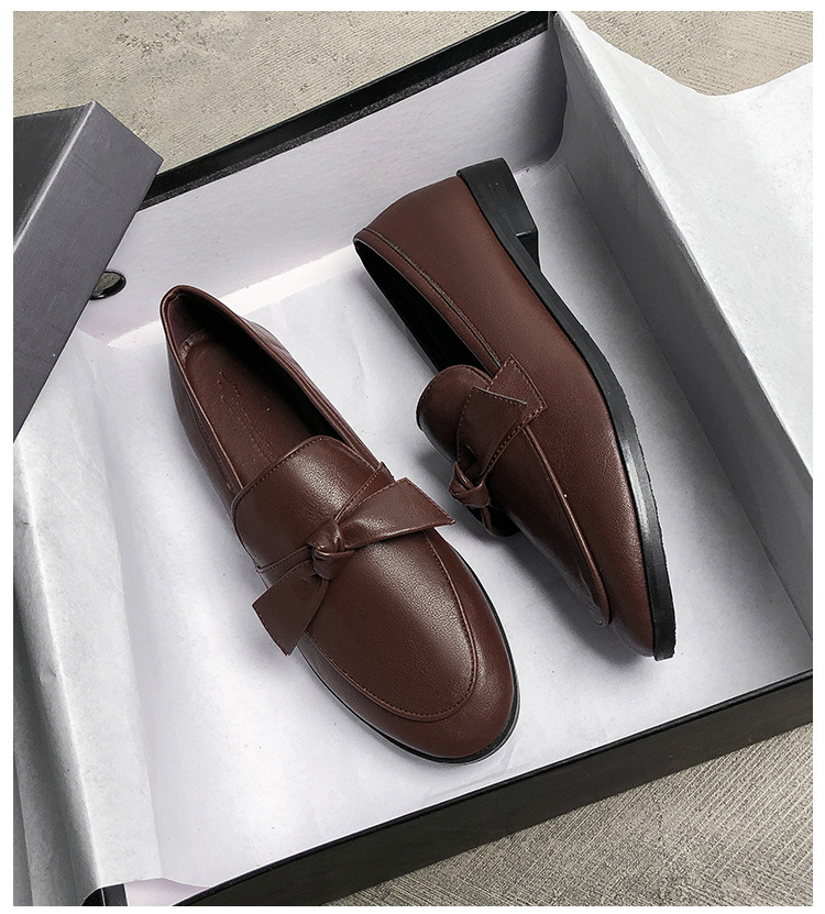 2021 High quality Butterfly Knot oxfords ladies shoes soft leather loafers flats shoes