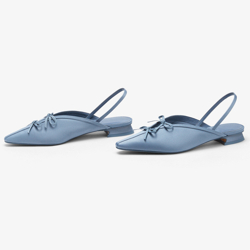 2021 High quality Fashion Butterfly-knot Women Sandals Pointed Back Strap Low-heeled Asakuchi Women Casual Sandals