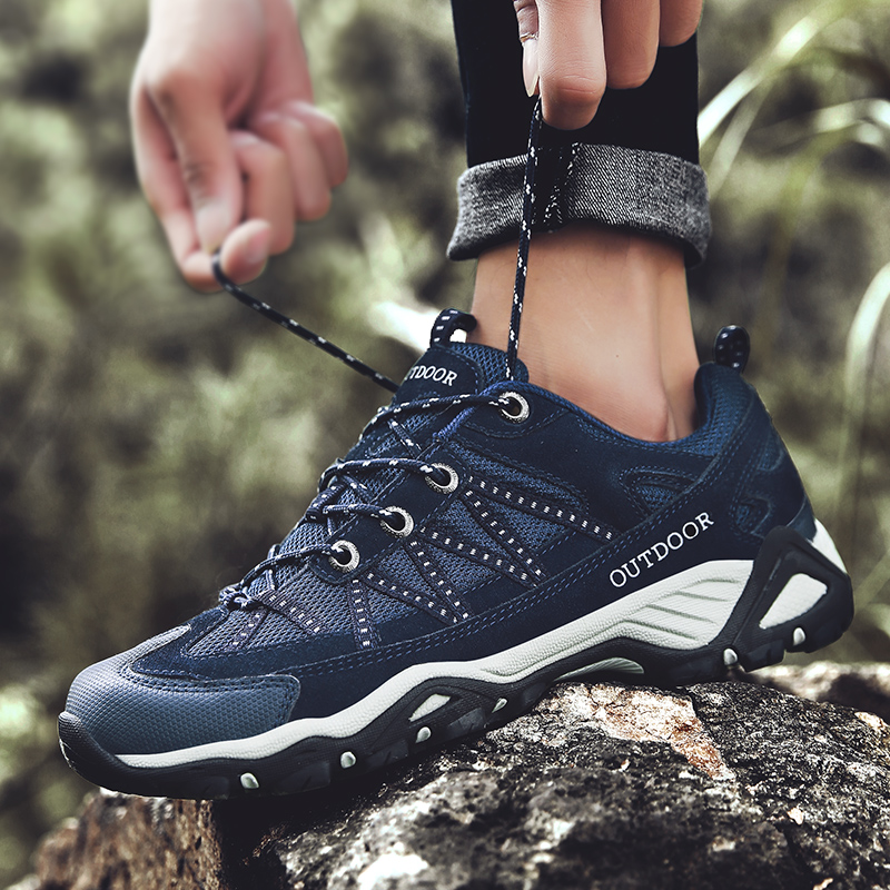 2021 High quality Hiking Men Climbing Trekking Shoes Outdoor Sports Sneakers Breathable Camping Sneakers