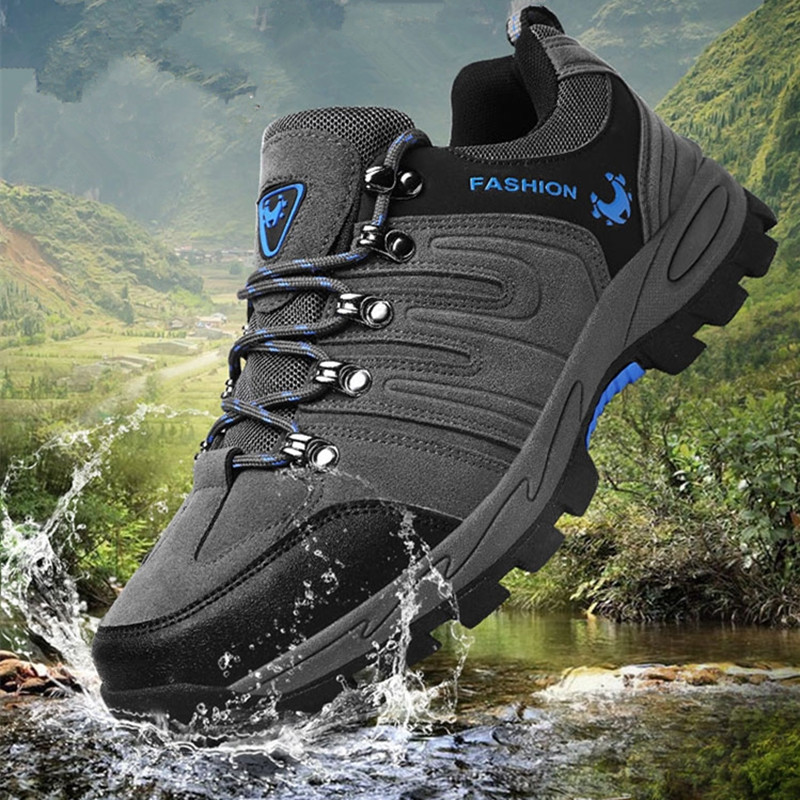2021 High quality Non Slip Waterproof Mens Hiking Shoes Nubuck Trekking Sneakers Outdoor Mountain Climbing Sneakers