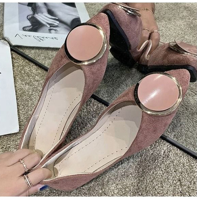 2021 High quality Women Elegant Flats Ladies Comfortable Loafers Women Metal Decoration Casual Flats shoes