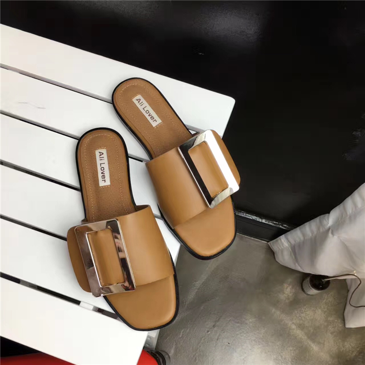 2021 High quality women flip flops buckle slippers women belt buckle slippers sandals