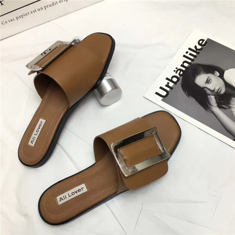 2021 High quality women flip flops buckle slippers women belt buckle slippers sandals