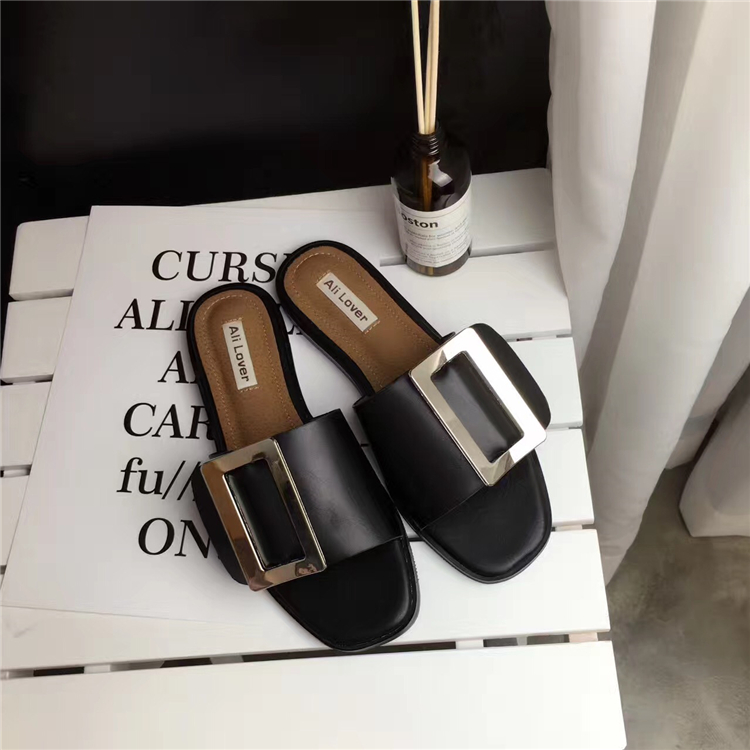 2021 High quality women flip flops buckle slippers women belt buckle slippers sandals