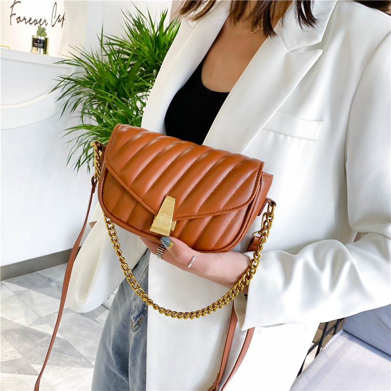 2021 High quality Women Handbag Leather Messenger Solid Color Shoulder Purse Retro Small Armpit Handbag
