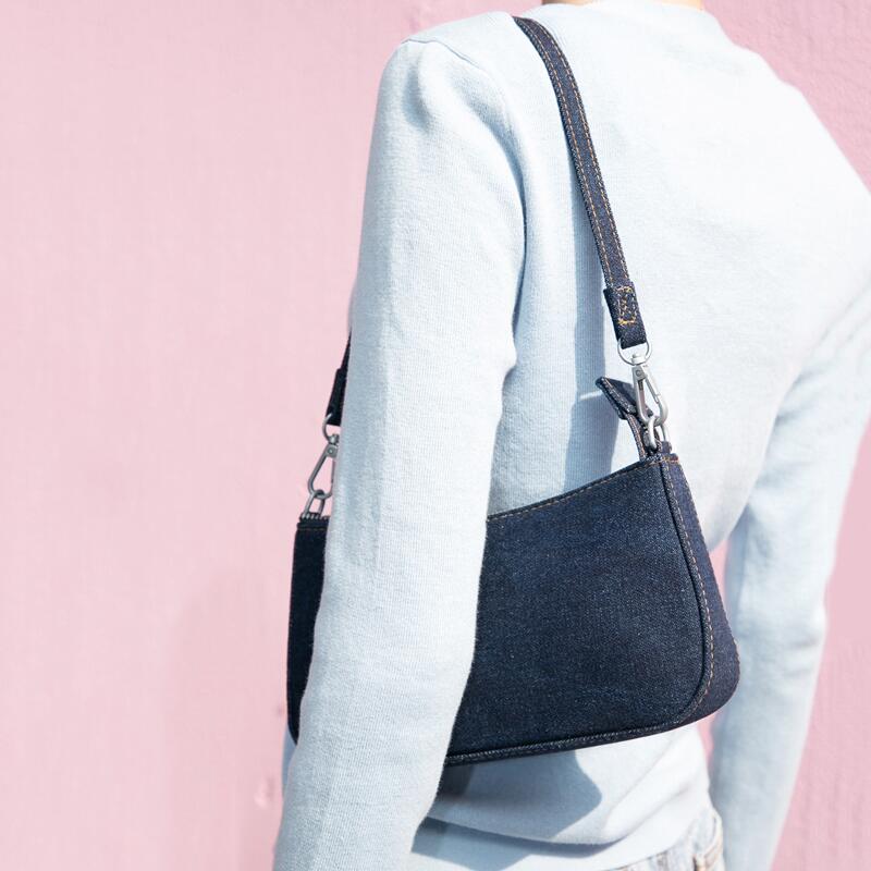 2021 High quality Solid Color women baguette bag High quality Handbag and purse Phone Pocket