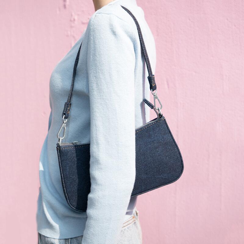 2021 High quality Solid Color women baguette bag High quality Handbag and purse Phone Pocket