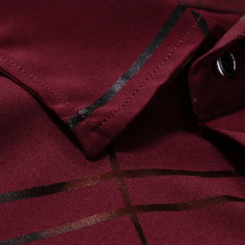 2021 High quality Men Shirt Hipster Bronzing Print Shirt Men Work Business Casual Shirts